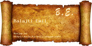 Balajti Emil névjegykártya