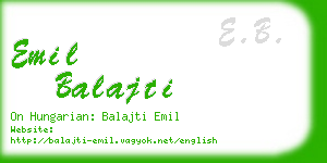 emil balajti business card